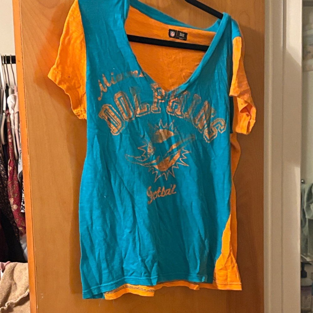 NFL Miami Dolphins Teal and Orange Tee